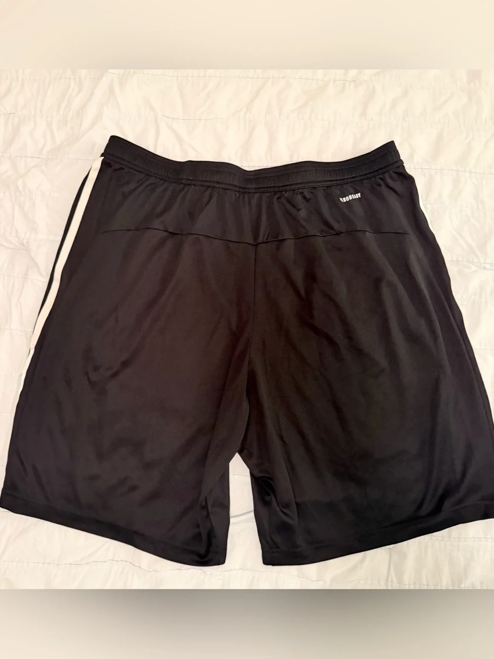 adidas Black Athletic Shorts with White Side Stripes